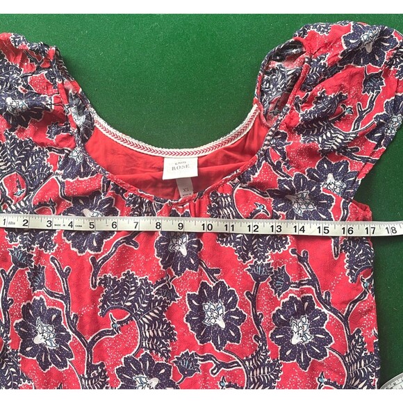NWOT Women's XS Knox Rose Floral Dress Red & Blue Flutter Sleeve Boho - Picture 6 of 7